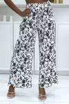 Pantalon palazzo plissé blanc motif fleuris très tendance|12,25 €|OKKO MODE