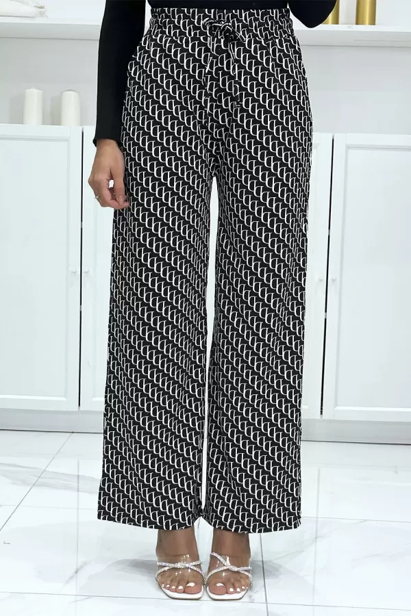 Pantalon palazzo moti D noir et blanc inspiration de marque |10,50 €|OKKO MODE