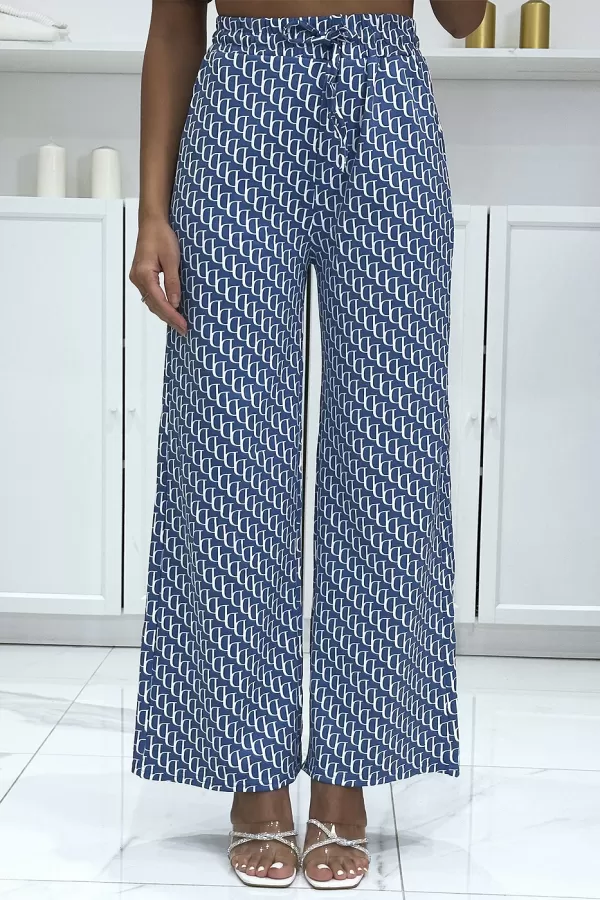 Pantalon palazzo moti D bleu inspiration de marque |7,00 €|OKKO MODE