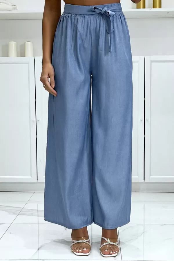 Pantalon palazzo couleur jeans bleu ciel|12,25 €|OKKO MODE