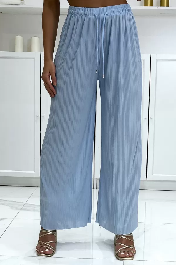 Pantalon palazzo turquoise plissé très tendance|10,50 €|OKKO MODE