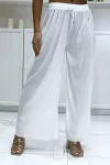 Pantalon palazzo blanc plissé très tendance