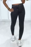 Jeans noir délavé taille haute avec poches arrière|5,76 €|OKKO MODE