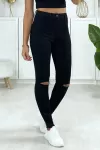 Jeans slim en noir déchiré aux genoux avec poches à larrière|3,75 €|OKKO MODE