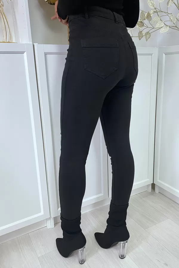 Jean slim noir taille haute à poches arrières|4,50 €|OKKO MODE