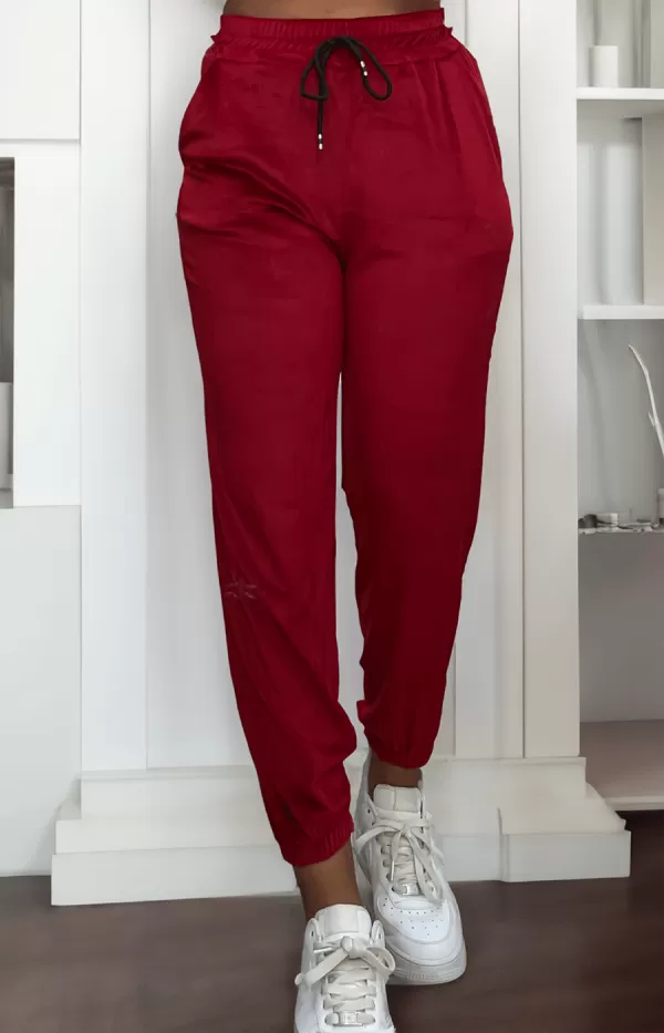 Ensemble tunique et pantalon rouge - 4