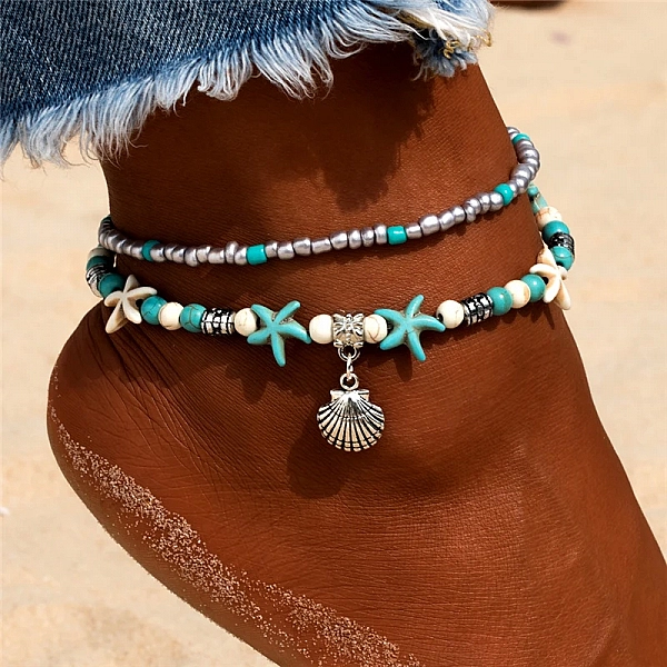 Bracelets de cheville Vintage en perles de coquille de tortue de mer|3,19 €|OKKO MODE