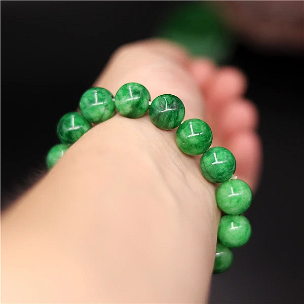Bracelet perles naturelles vertes unisexe - Bijoux luxe pour poignet|4,09 €|OKKO MODE