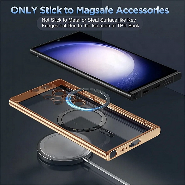 Étui Magsafe pour Samsung S24, S23, S22, S21 Ultra Plus, Note 20, 10, en silicone transparent|1,09 €|OKKO MODE