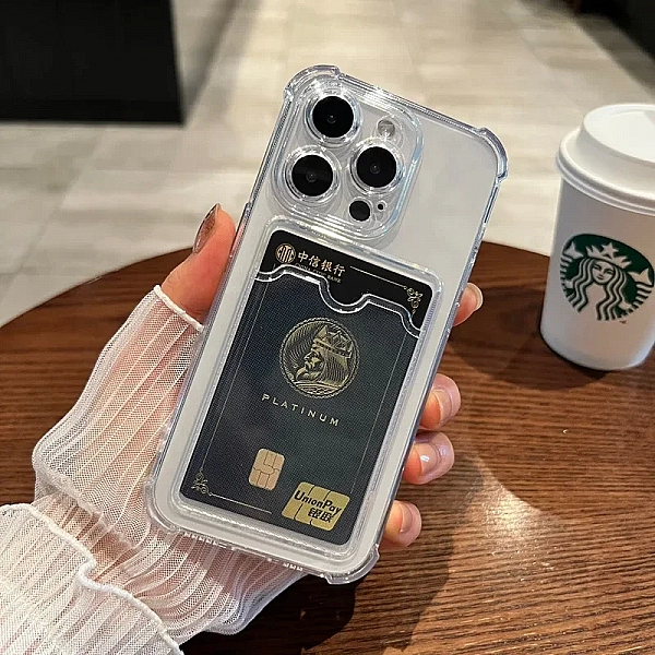 Coque de téléphone transparente pour iPhone, emplacement de cartes souple de luxe, étuis pare-chocs pour iPhone|2,08 €|OKKO MODE
