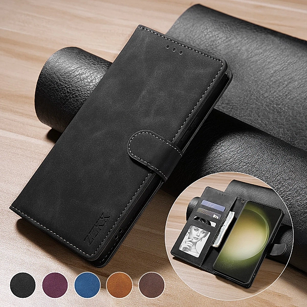 Étui portefeuille en cuir à rabat magnétique pour Samsung Galaxy S23 FE, S22 Ultra, S21 Plus, S20, S10, S9, S8|2,95 €|OKKO MODE