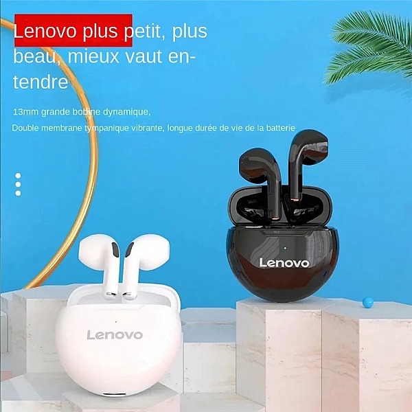 Lenovo HT38 Écouteurs Sans Fil Bluetooth TWS, Mini Casque d'Écoute avec Double Micro, Réduction du Bruit, Stéréo HiFi, IA|4,55 €|OKKO MODE