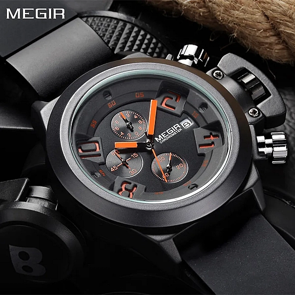 Montre-bracelet à quartz chronographe militaire pour homme, montres de sport, date, grand cadran, mode de luxe|39,40 €|OKKO MODE
