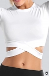 Crop-top noir, gris, blanc sans couture femme, Hauts manches courtes, t-shirts de sport courts, vêtements d'entraînement 2024|13,21 €|OKKO MODE