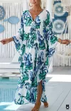 Robe de plage décontractée à motifs pour femmes, Paréo sexy, vêtements d'été fendus sur le côté collection 2024|OKKO MODE