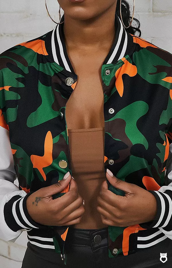 Veste femme baseball style camouflage militaire|17,50 €|OKKO MODE