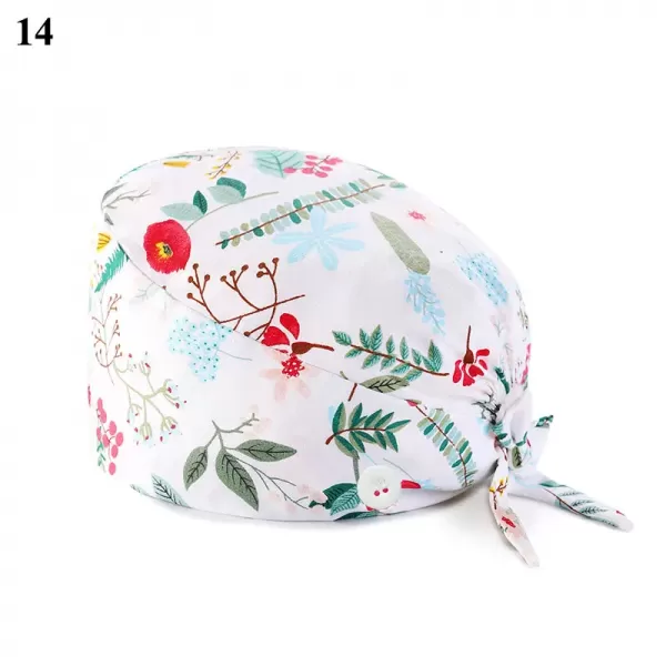 Chapeau doux imprimé floral pour infirmière, bonnet en pur coton|3,46 €|OKKO MODE