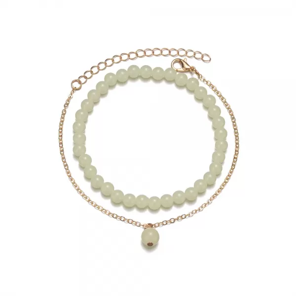 Ensemble de cheville perlé lumineux pour femme, style bohème, plage, 2 pièces fluorescent|3,12 €|OKKO MODE