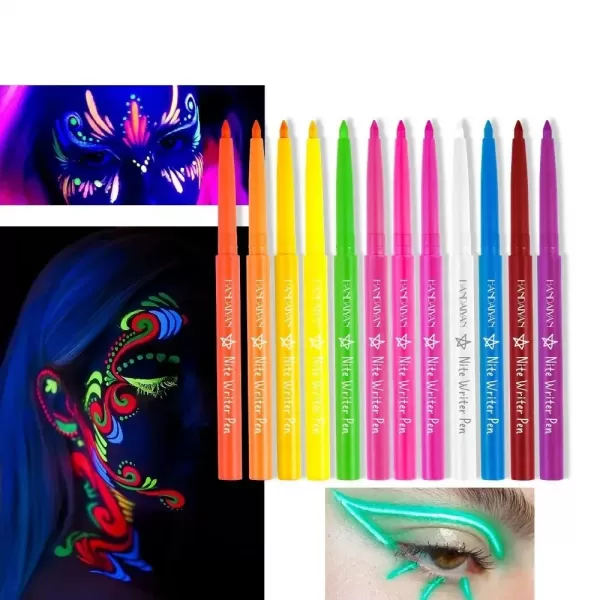 Stylo Eyeliner Fluorescent Coloré, Gel UV Imperméable, Stylo Visage, Peinture, Halloween Scène, Maquillage|0,89 €|OKKO MODE