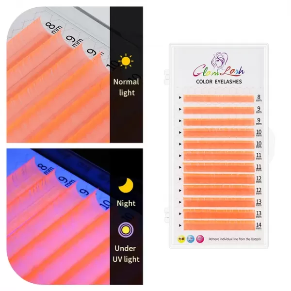 GLAMLspatule-Extensions de Cils Fluorescents, Fluorescents, Vert, Brcorporelle, Coloré, en Vrac, Classique, Individuel|6,55 €|OKKO MODE