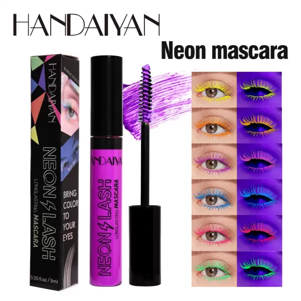 Mascara Coloré Néon UV, Pigment Cosmétique d'Halloween, Maquillage pour les Yeux Brillants, Mascara Shoous, vaccage Rapide, Lumi|2,23 €|OKKO MODE