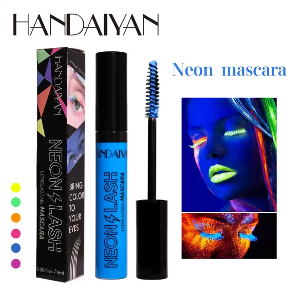 Mascara Coloré Néon UV, Pigment Cosmétique d'Halloween, Maquillage pour les Yeux Brillants, Mascara Shoous, vaccage Rapide, Lumi|2,23 €|OKKO MODE