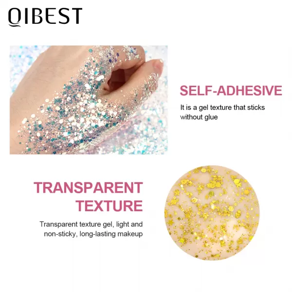 QIBEST-Gel pailmétrage pour le corps, ongles, cheveux, visage, flash, yeux, paillettes, crème, diamant, bijoux, biscuits, maquil|5,71 €|OKKO MODE