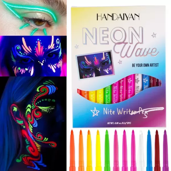 Ensemble de crayons gel eye-liner imperméables UV, stylo de peinture pour le visage, maquillage néon, pigment Halloween, eye-lin|8,16 €|OKKO MODE