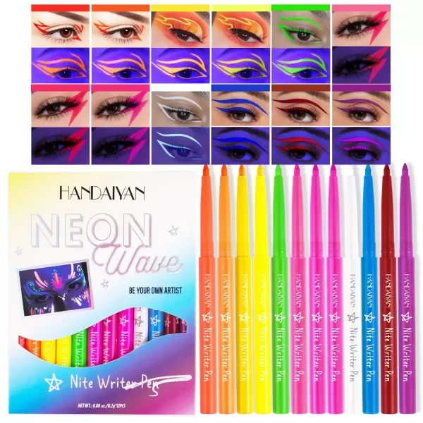 Ensemble de crayons gel eye-liner imperméables UV, stylo de peinture pour le visage, maquillage néon, pigment Halloween, eye-lin|8,16 €|OKKO MODE