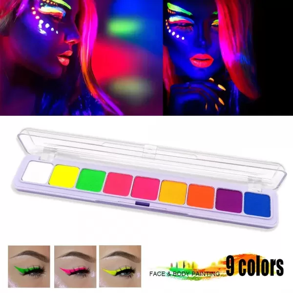 Eyeliner activé par l'eau, palette de fards à barrage, lumière UV, stylo Eyeliner réactif au néon, maquillage des yeux phosphore|3,54 €|OKKO MODE