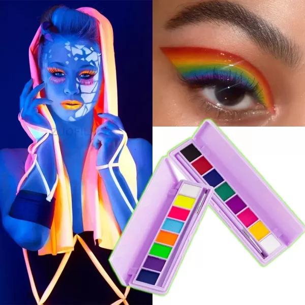 Eyeliner activé par l'eau, palette de fards à barrage, lumière UV, stylo Eyeliner réactif au néon, pigment de maquillage pour le|3,83 €|OKKO MODE