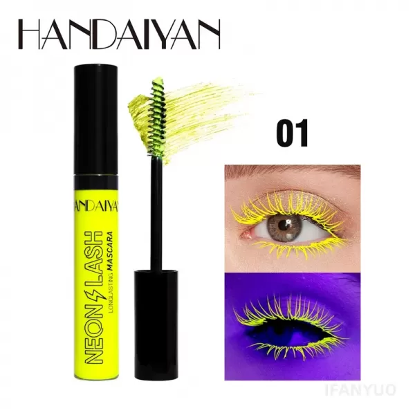 Shoous-Mascara Fluorescent Coloré pour les Yeux, Maquillage de Vacances, Optique Étanche, Curling Glow in the Dark, Mascara de i|2,27 €|OKKO MODE