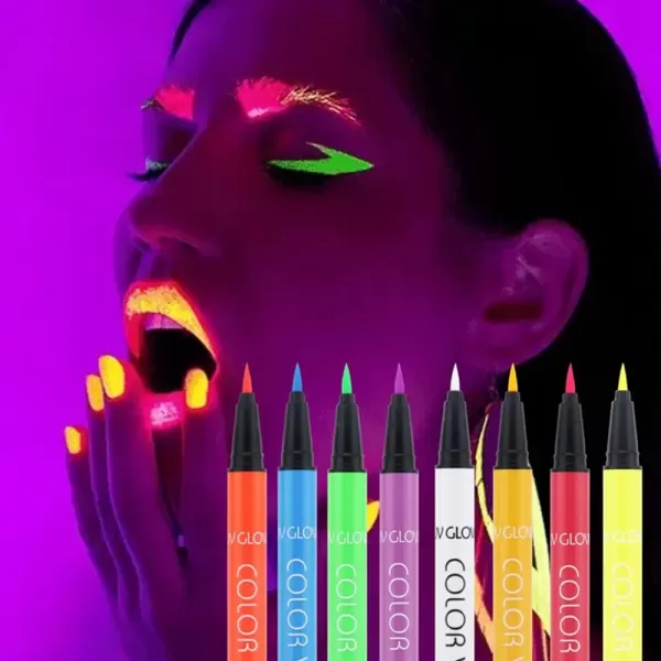 Stylo Eyeliner Gel Fluorescent UV, Crayon Coloré, Nacré, Paillettes, Visage, Yeux, Dessin, Maquillage, Cosmétiques|1,82 €|OKKO MODE