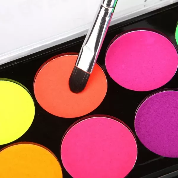 Maquiagem-Kit de peinture pour le visage et le corps, maquillage, luminescent, 8 couleurs, UV, lueur dans le noir, fête, paupièr|10,59 €|OKKO MODE