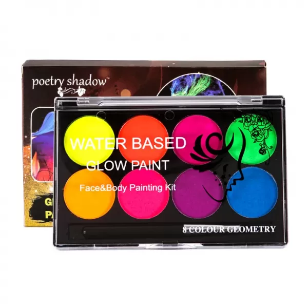 Maquiagem-Kit de peinture pour le visage et le corps, maquillage, luminescent, 8 couleurs, UV, lueur dans le noir, fête, paupièr|10,59 €|OKKO MODE