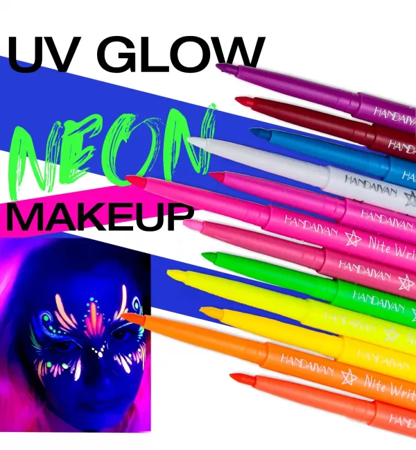 Stylo Eyeliner Fluorescent Coloré, Gel UV Imperméable, Halloween, ixde Noël, Scène, Visage, Document, Peinture|3,11 €|OKKO MODE
