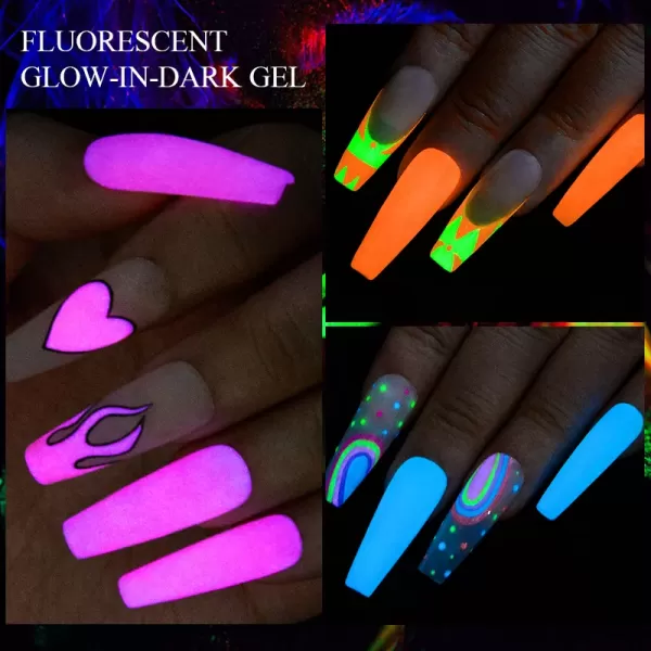 MEET ACROSS-Verhéritage à Ongles Gel Fluorescent Brcorporelle dans le Noir, Néon Shoous, Semi Continu, Nail Art UV LED, 7ml|2,30 €|OKKO MODE