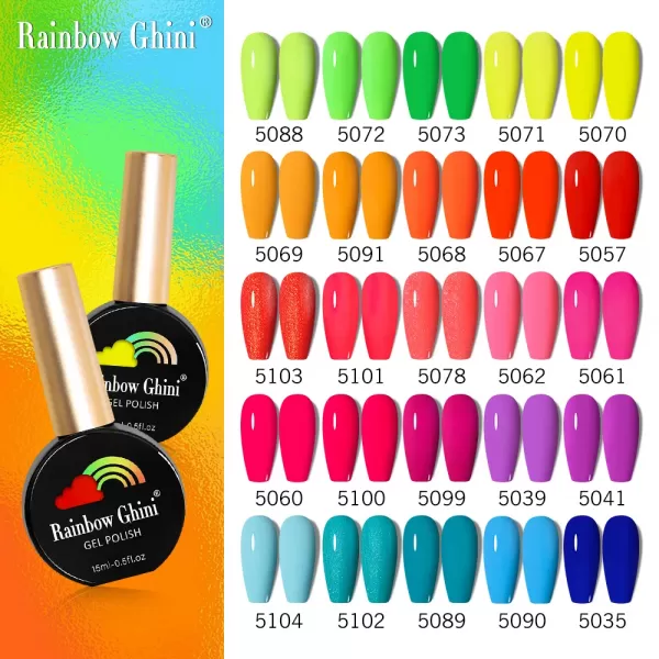 2023 vernis semi permanent uv Rainbow Ghini – vernis à ongles Gel néon 15ml, couleurs fluorescentes, bonbons, Semi-Permanent, UV|3,01 €|OKKO MODE