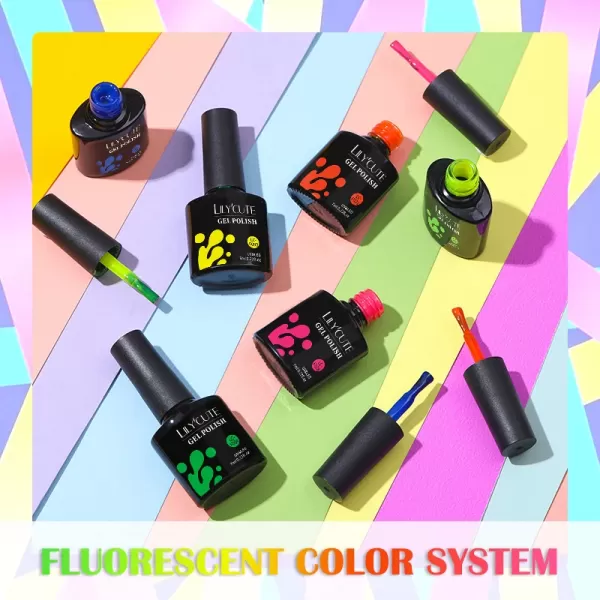 kit de vernis à ongles Gel Fluorescent, Semi-Permanent, couleur néon, à tremper, UV, pour Nail Art, 6 pièces|6,52 €|OKKO MODE