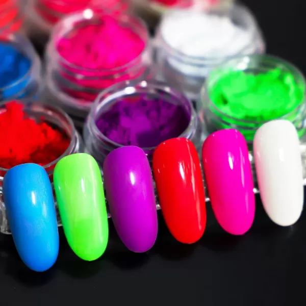 Ensemble de vernis à ongles fluorescents, poudre de Pigment néon et phosphorescent, Ombre brillante, poussière chromée|2,57 €|OKKO MODE