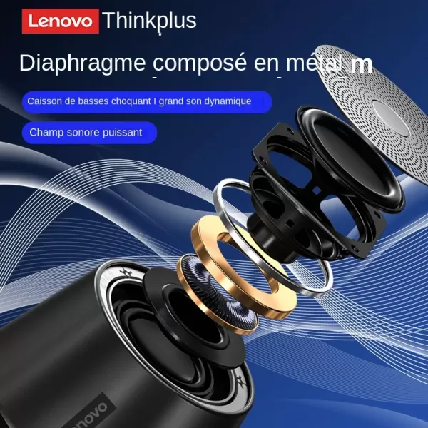 Lenovo-K3 Pro 100%, Haut-parleur Bluetooth portable sans fil, haut-parleur surround stéréo, lecteur audio, 5.0