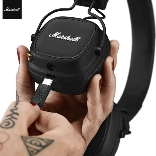 Marshall-Casque MAJOR IV avec microphone, écouteurs sans fil, basses profondes, casque de jeu de sport pliable, Noir et Marron|75,27 €|OKKO MODE