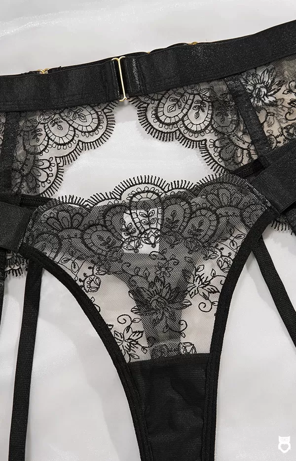 Lingerie de Luxe noir en Dentelle pour Femme, Sous-Vêtements Sexy, Ensemble Romantique à bretelles tendances|19,14 €|OKKO MODE