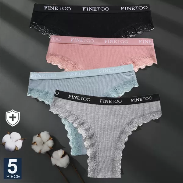 Culotte en Coton M-XXL Femme, String Lettre FINETOO, Culotte Brésilienne, Sous-Vêtements Sexy en Dentelle|16,63 €|OKKO MODE