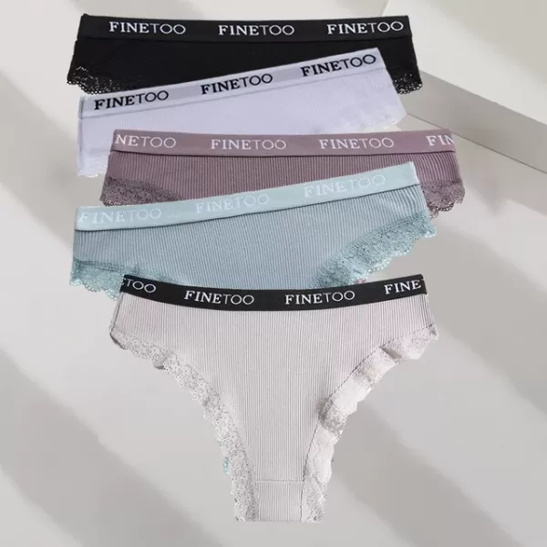 Culotte en Coton M-XXL Femme, String Lettre FINETOO, Culotte Brésilienne, Sous-Vêtements Sexy en Dentelle|16,63 €|OKKO MODE