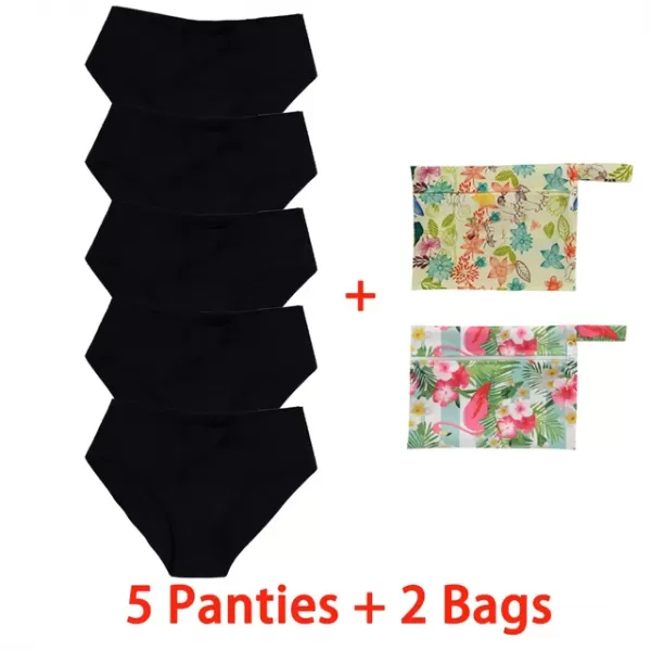 Culotte menstruelle étanche en fibre de bambou pour femme, culotte physiologique, sexy, taille haute, imperméable avec sac de su|39,46 €|OKKO MODE