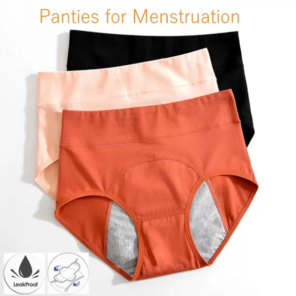 Culotte Menstruelle Taille Haute en Coton, Sous-Vêtement Menstruel|3,22 €|OKKO MODE