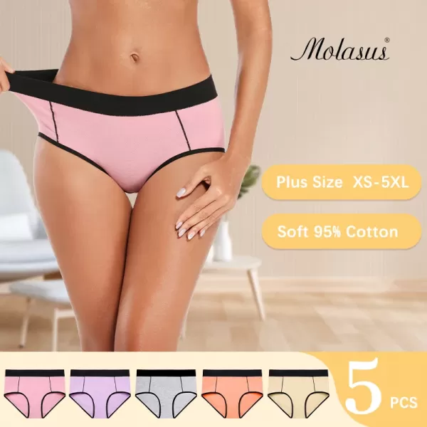 Molasus-Slip taille haute sans couture pour femme, sous-vêtement confortable en coton, couverture complète du dos, grande taille|26,25 €|OKKO MODE