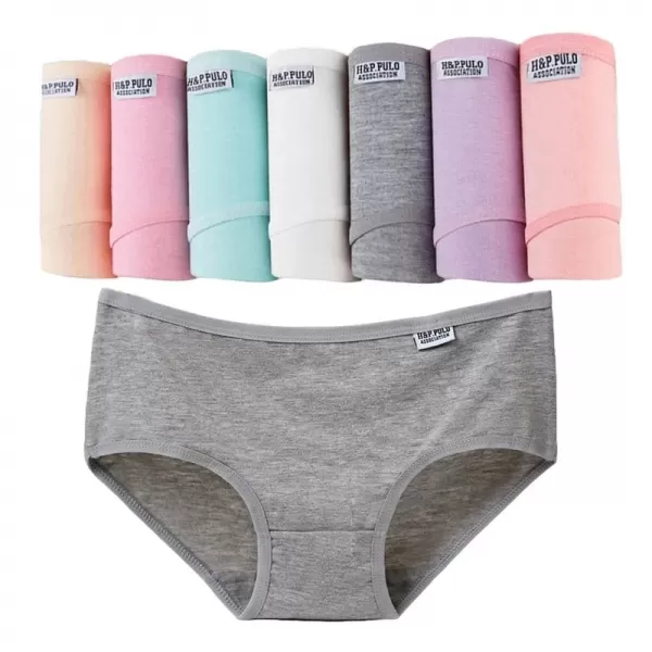 Sous-vêtements en coton pour femmes, 7 pièces/lot, grande taille, culottes pour filles, lingeries sexy, shorts, caleçons solides|19,95 €|OKKO MODE