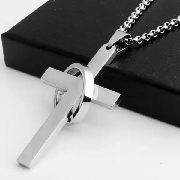 Collier Croix-Cercle Inox pour Homme : Exprimez votre foi avec élégance !|6,76 €|OKKO MODE